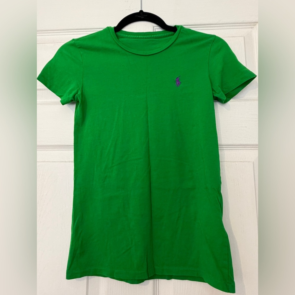 Polo by Ralph Lauren Bright Green Short Sleeve Tee with Purple Pony